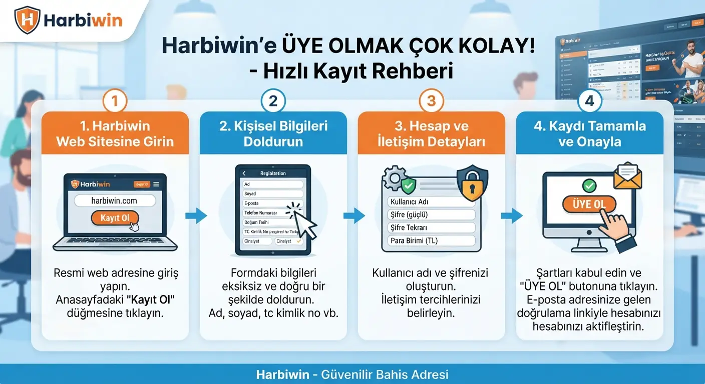 Harbiwin Bahis Sitesi Kayıt İşlemleri Nasıl Yapılır
